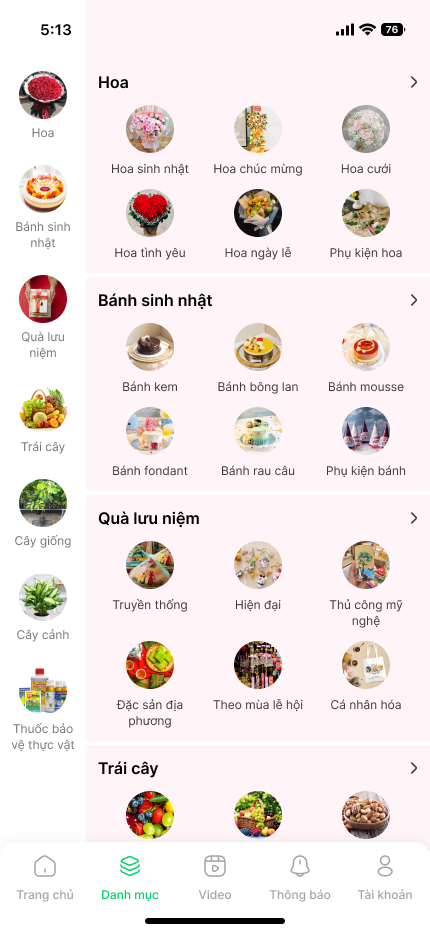 Market24h Category Screen