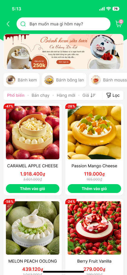 Market24h Product Screen